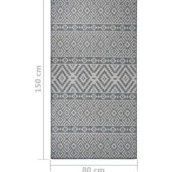 vidaXL - Buitenkleed - Blauw - Kunststof - 80 x 150 cm