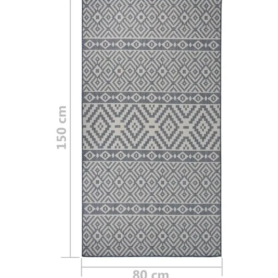 vidaXL - Buitenkleed - Blauw - Kunststof - 80 x 150 cm