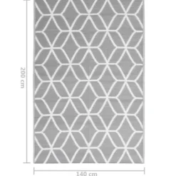 vidaXL - Buitenkleed - Grijs - Polypropyleen - 140 x 200 cm
