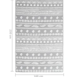 vidaXL - Buitenkleed - Grijs - Polypropyleen - 160 x 230 cm