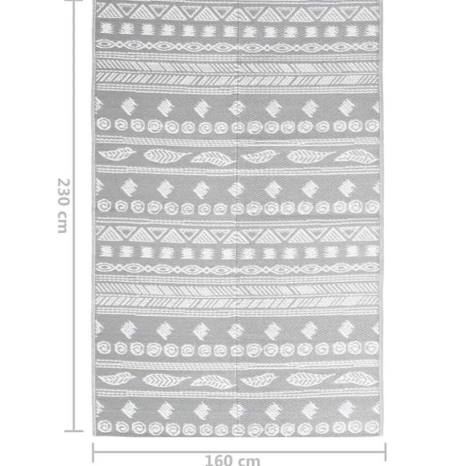 vidaXL - Buitenkleed - Grijs - Polypropyleen - 160 x 230 cm