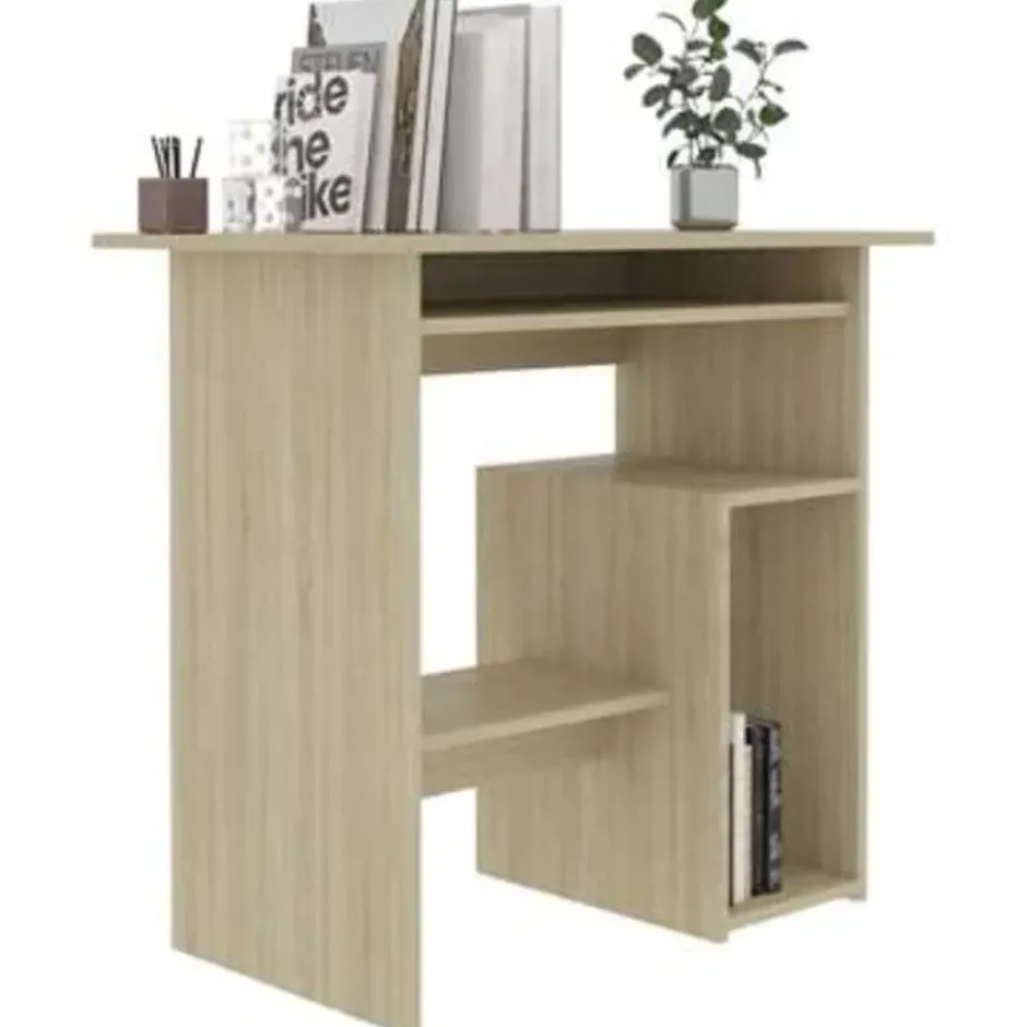 vidaXL - Bureau - Bruin - Bewerkt hout