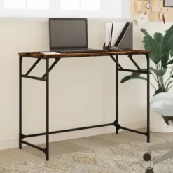 vidaXL - Bureau - Bruin - Bewerkt hout