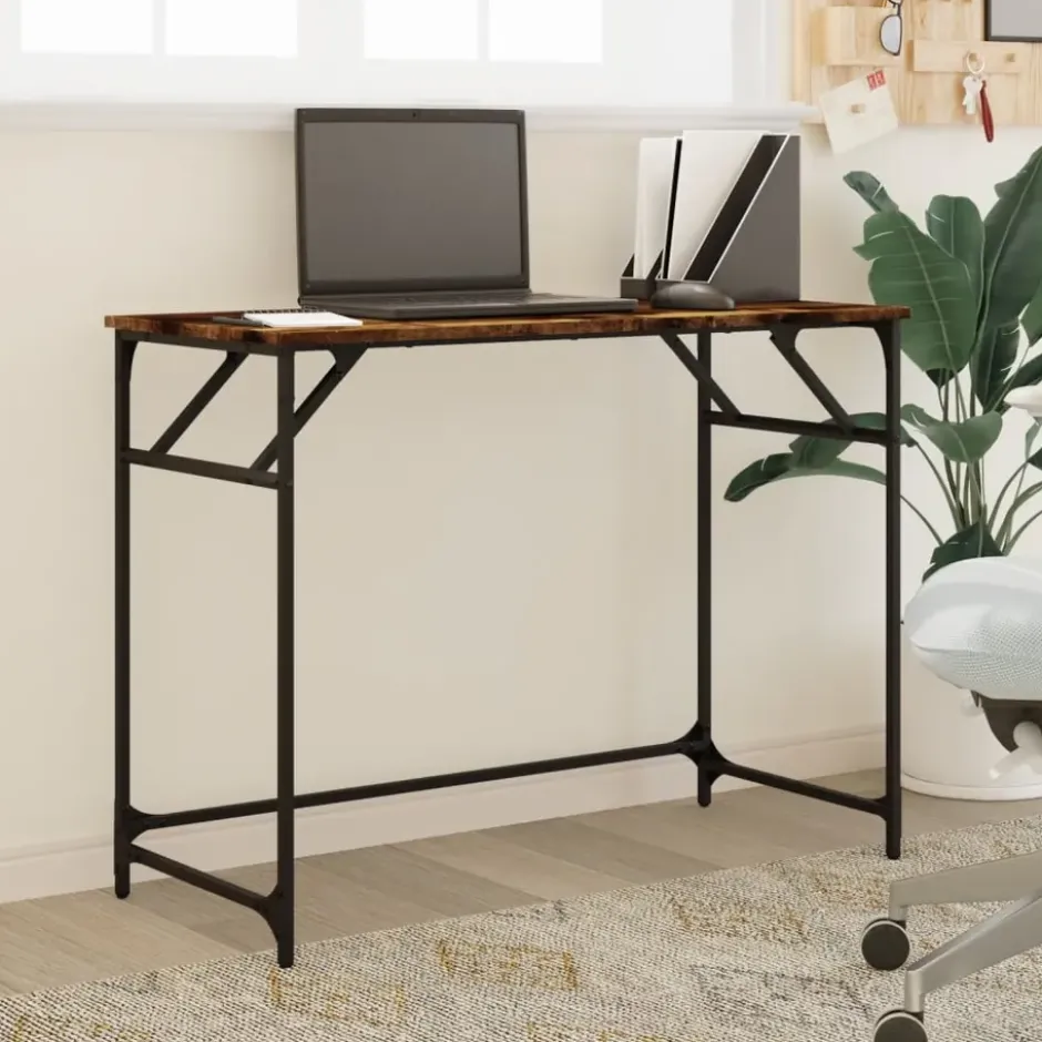 vidaXL - Bureau - Bruin - Bewerkt hout