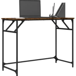 vidaXL - Bureau - Bruin - Bewerkt hout