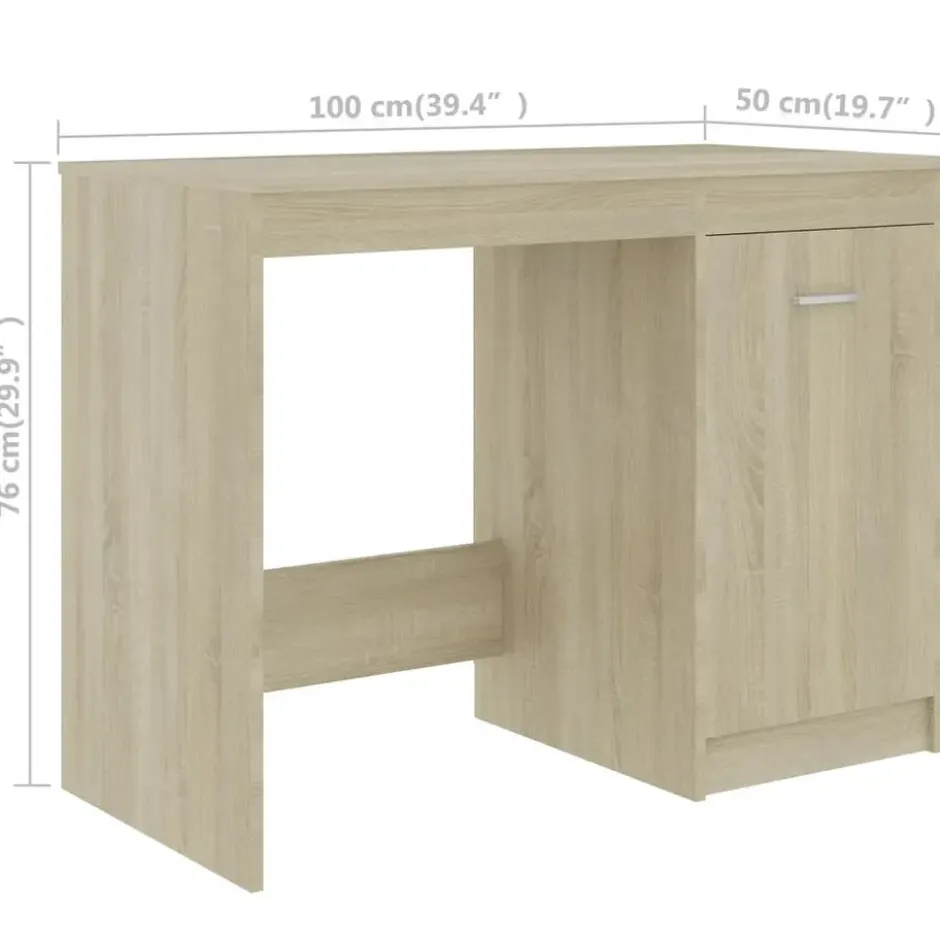 vidaXL - Bureau - Bruin - Bewerkt hout