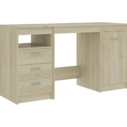 vidaXL - Bureau - Bruin - Bewerkt hout