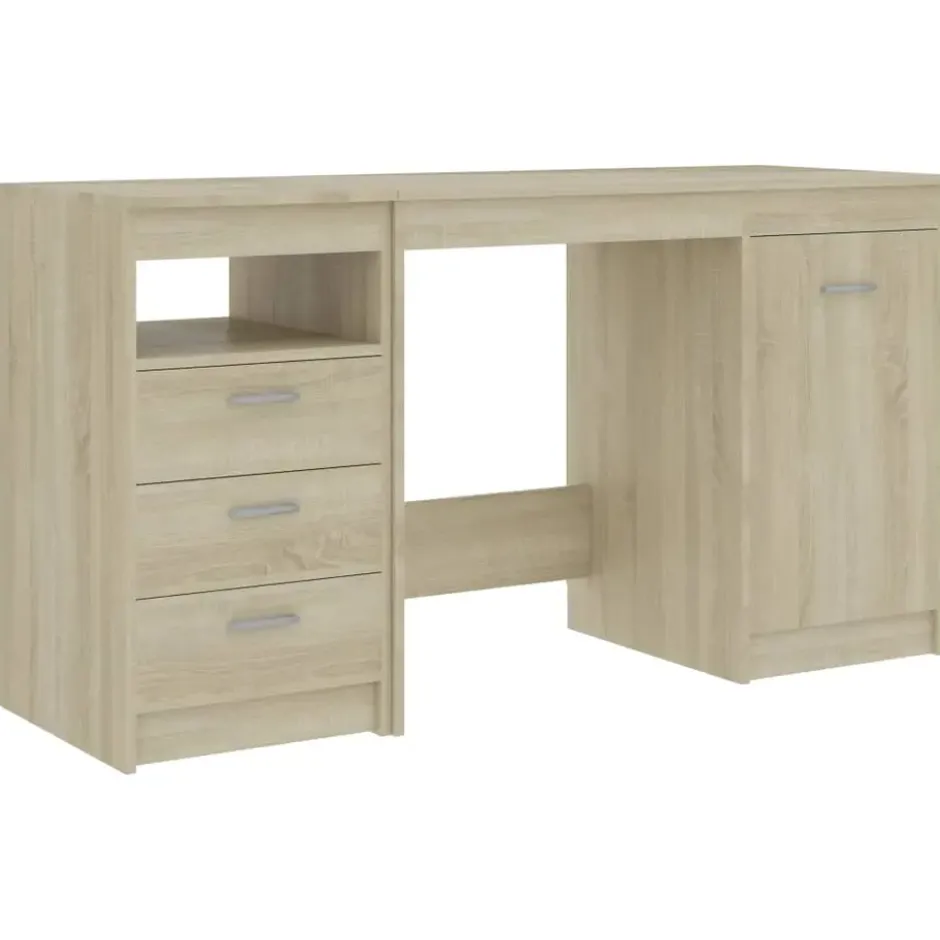 vidaXL - Bureau - Bruin - Bewerkt hout