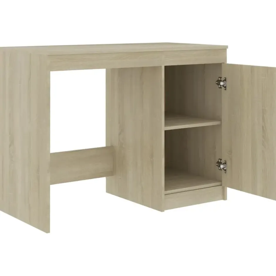 vidaXL - Bureau - Bruin - Bewerkt hout