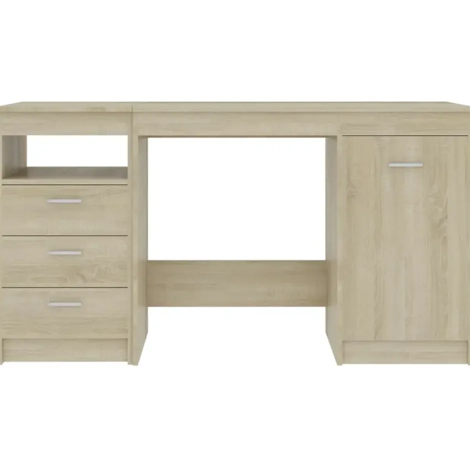 vidaXL - Bureau - Bruin - Bewerkt hout