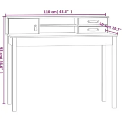 vidaXL - Bureau - Bruin - Grenenhout