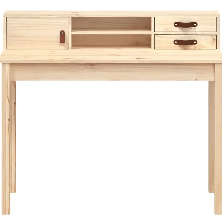 vidaXL - Bureau - Bruin - Grenenhout