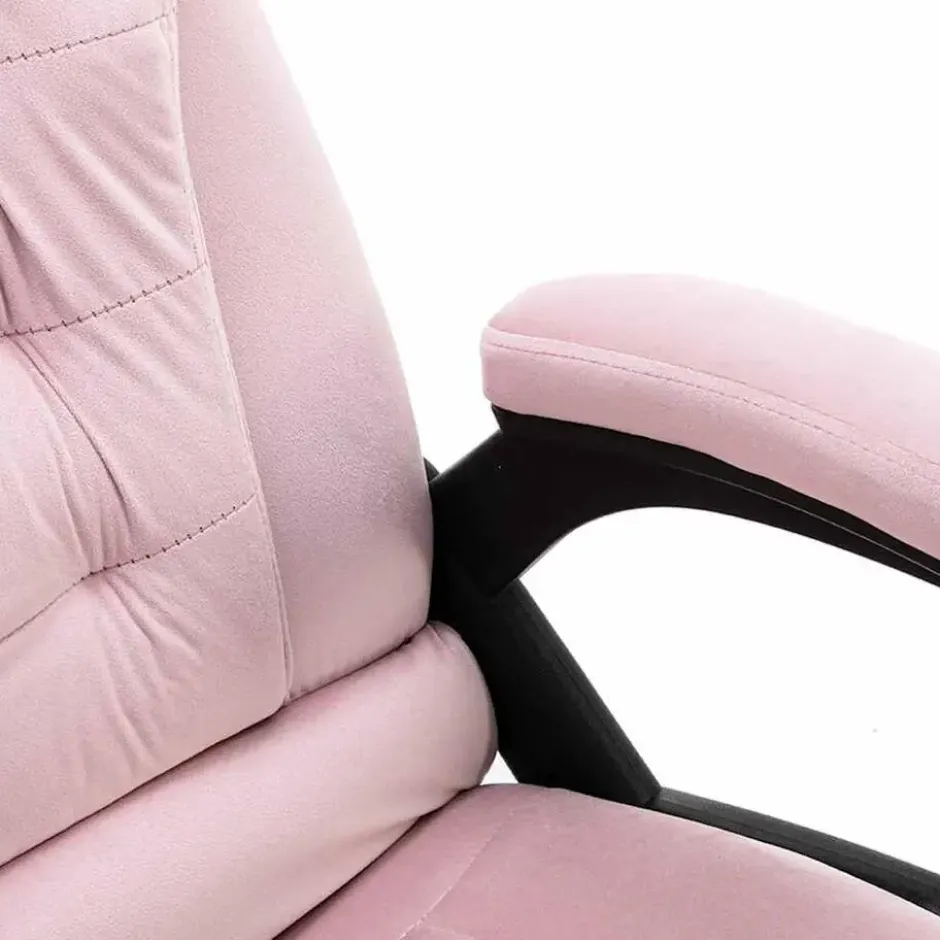 vidaXL - Bureaustoel - Roze - Fluweel