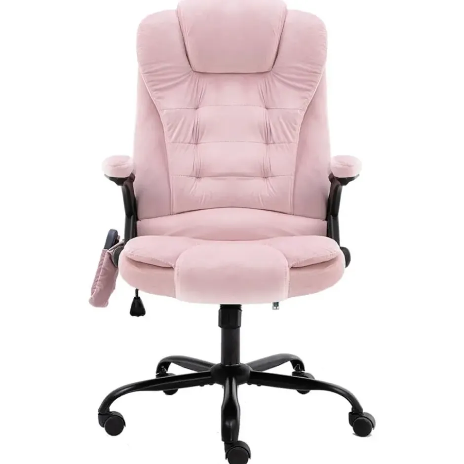 vidaXL - Bureaustoel - Roze - Fluweel