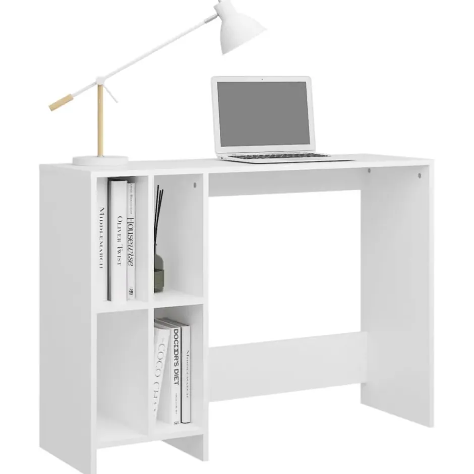 vidaXL - Bureau - Wit - Bewerkt hout