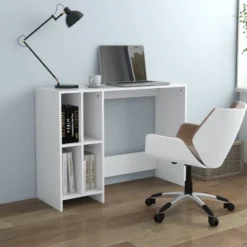 vidaXL - Bureau - Wit - Bewerkt hout