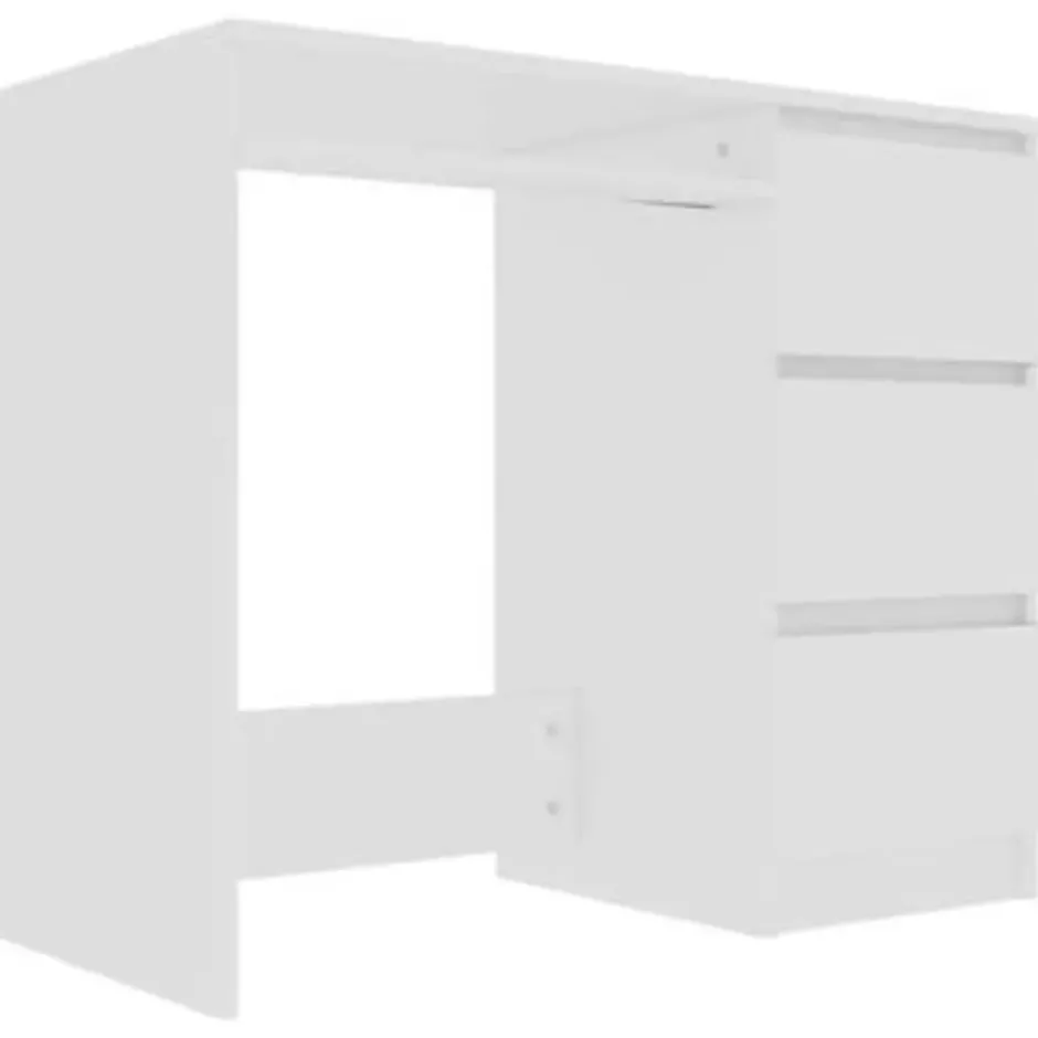vidaXL - Bureau - Wit - Bewerkt hout