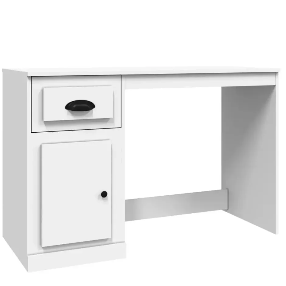 vidaXL - Bureau - Wit - Bewerkt hout