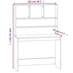 vidaXL - Bureau - Wit - Bewerkt hout
