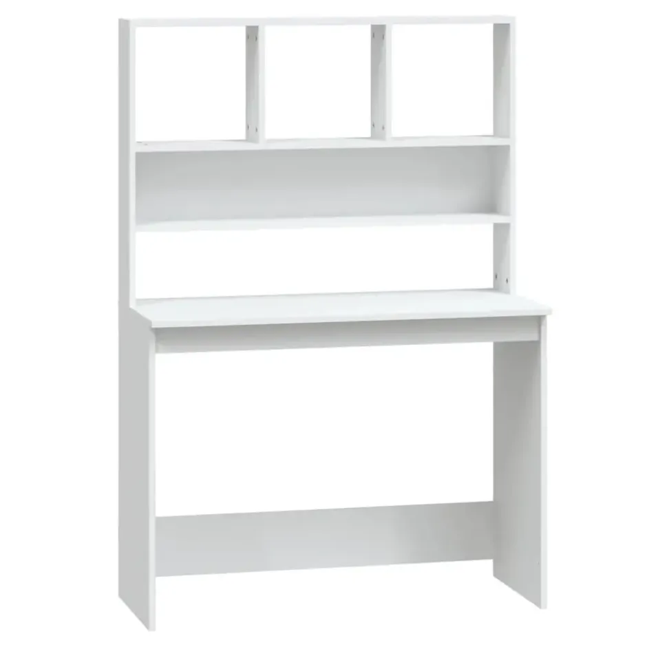 vidaXL - Bureau - Wit - Bewerkt hout