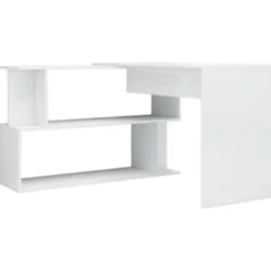 vidaXL - Bureau - Wit - Bewerkt hout