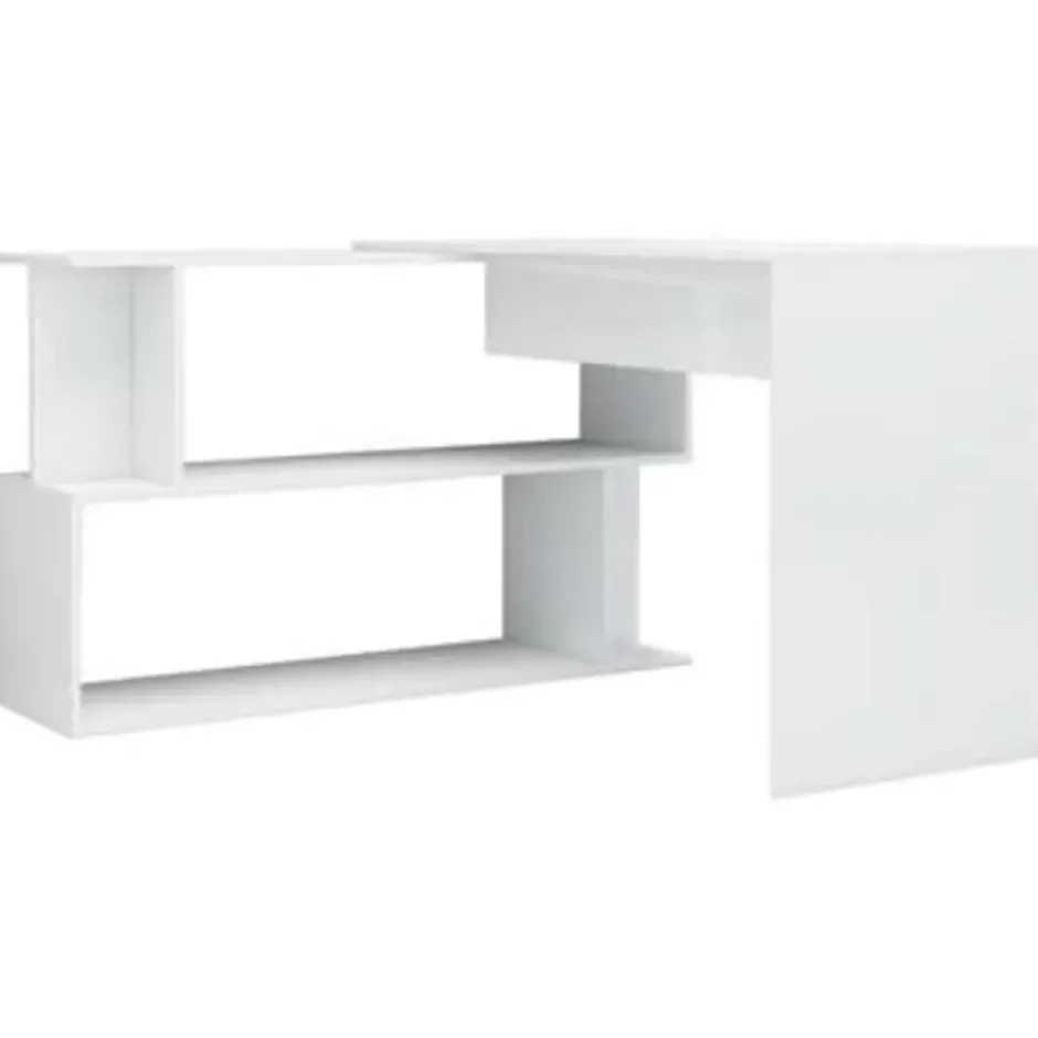 vidaXL - Bureau - Wit - Bewerkt hout