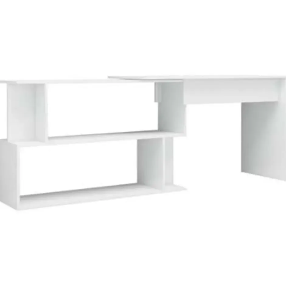 vidaXL - Bureau - Wit - Bewerkt hout