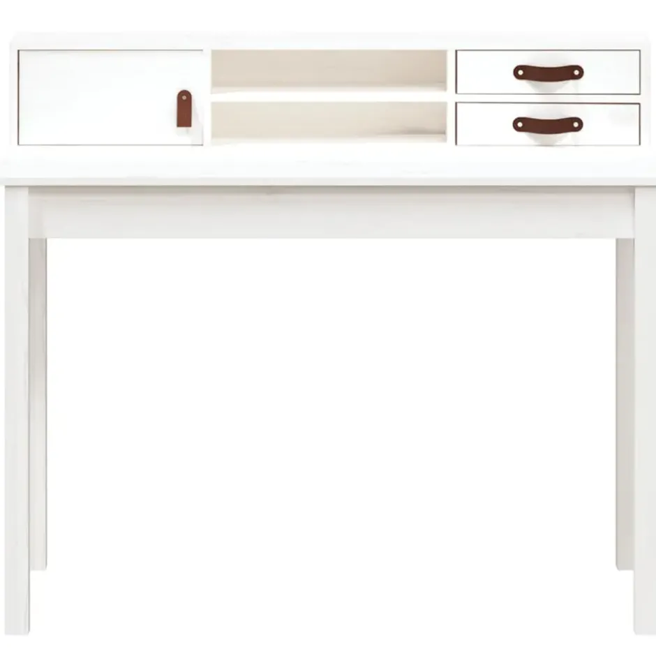 vidaXL - Bureau - Wit - Grenenhout