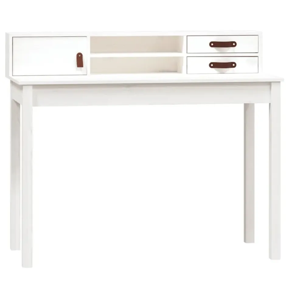 vidaXL - Bureau - Wit - Grenenhout