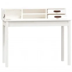 vidaXL - Bureau - Wit - Grenenhout
