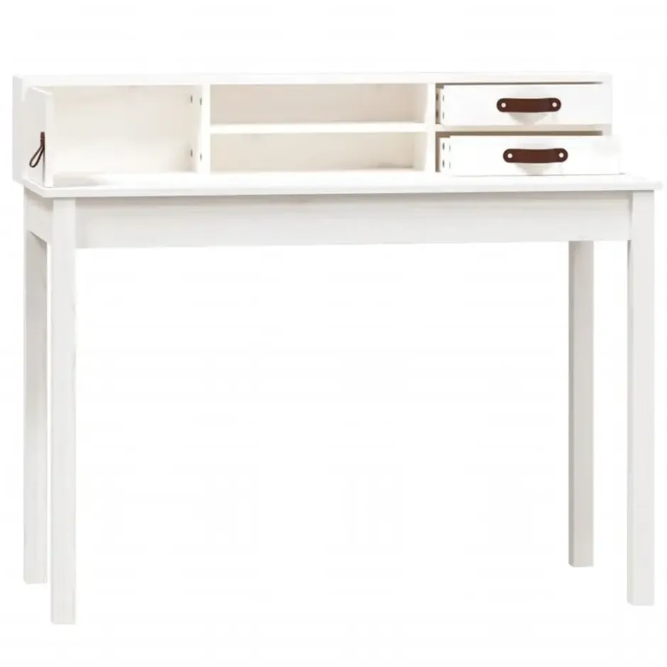 vidaXL - Bureau - Wit - Grenenhout