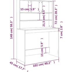 vidaXL - Bureau - Zwart - Bewerkt hout
