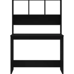 vidaXL - Bureau - Zwart - Bewerkt hout