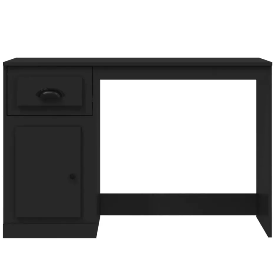 vidaXL - Bureau - Zwart - Bewerkt hout