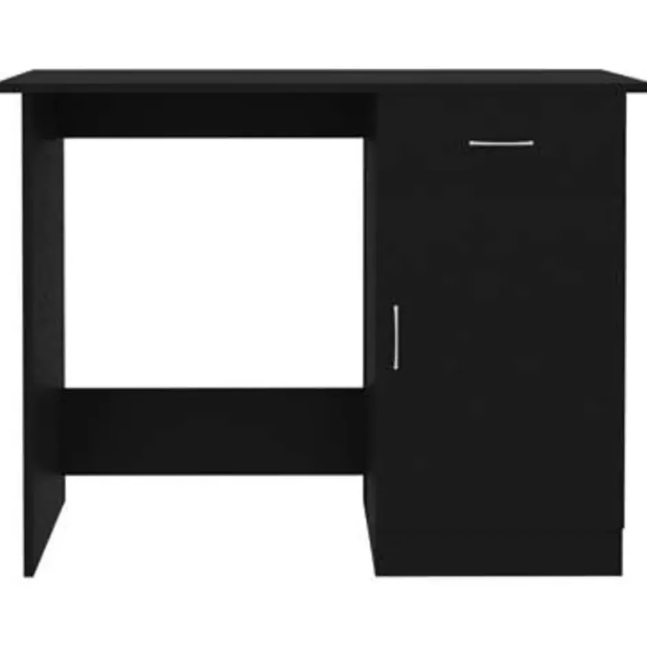 vidaXL - Bureau - Zwart - Bewerkt hout