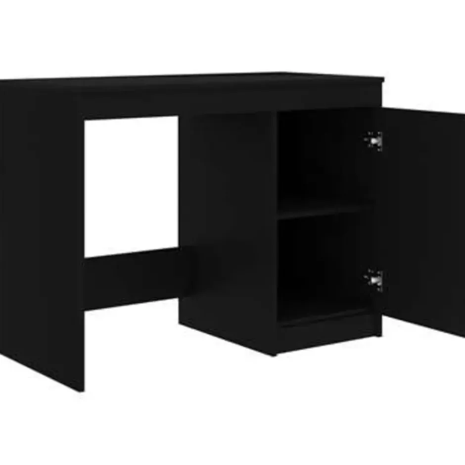 vidaXL - Bureau - Zwart - Bewerkt hout