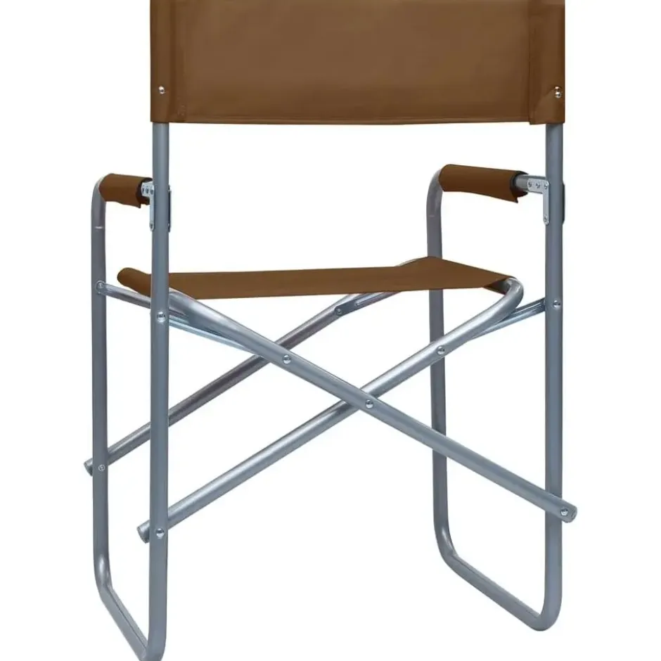 vidaXL - Campingstoel - Bruin - Metaal - 2 stuks