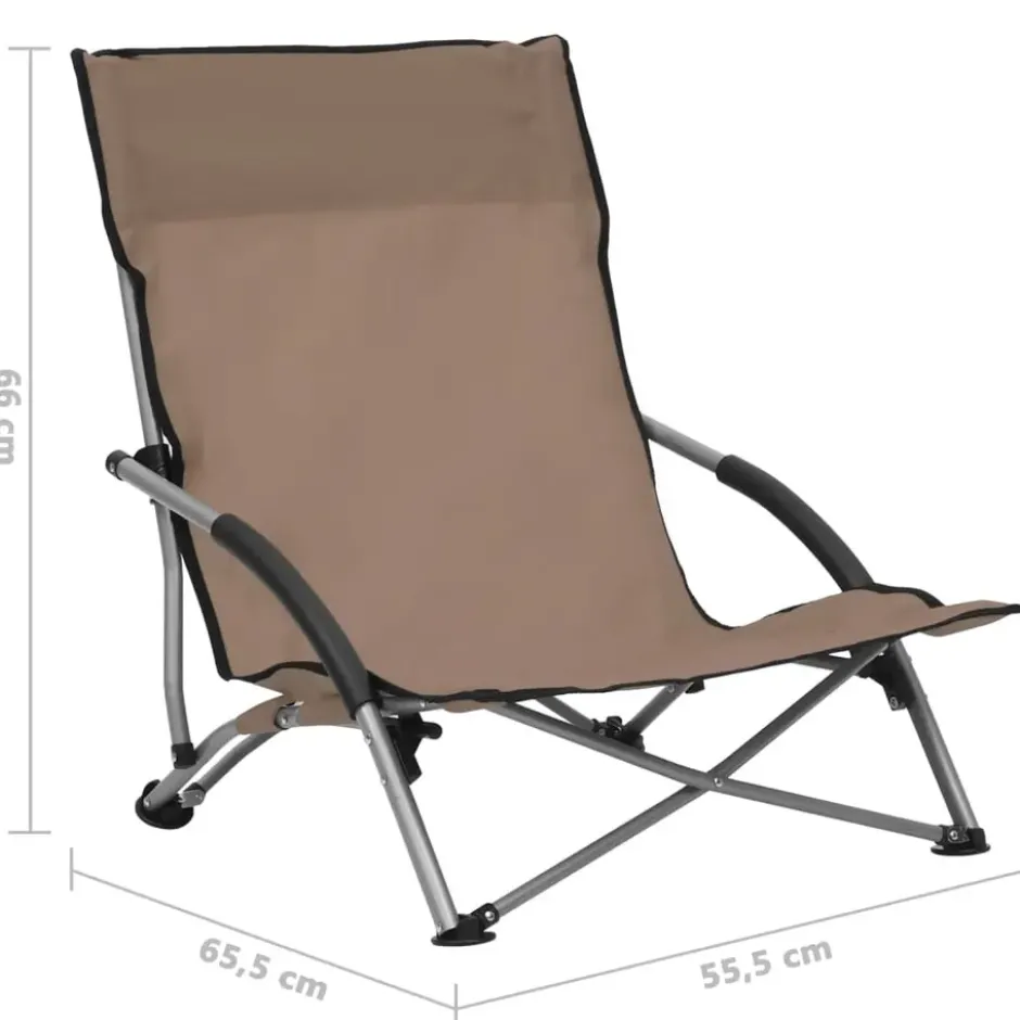 vidaXL - Campingstoel - Taupe - Stof - 2 stuks