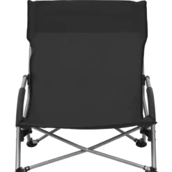 vidaXL - Campingstoel - Zwart - Stof - 2 stuks