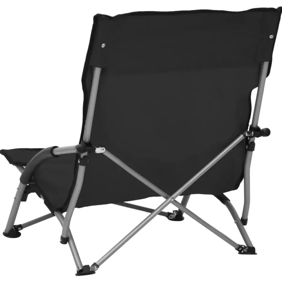 vidaXL - Campingstoel - Zwart - Stof - 2 stuks