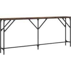 vidaXL - Consoletafel - Gerookt eiken - Bewerkt hout - 180x23x75 cm