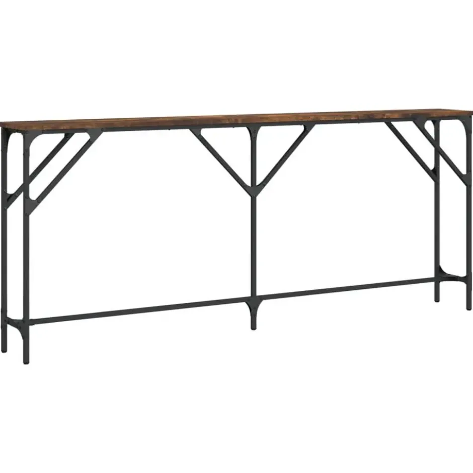 vidaXL - Consoletafel - Gerookt eiken - Bewerkt hout - 180x23x75 cm