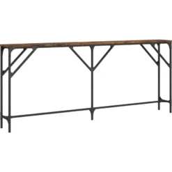 vidaXL - Consoletafel - Gerookt eiken - Bewerkt hout - 180x23x75 cm