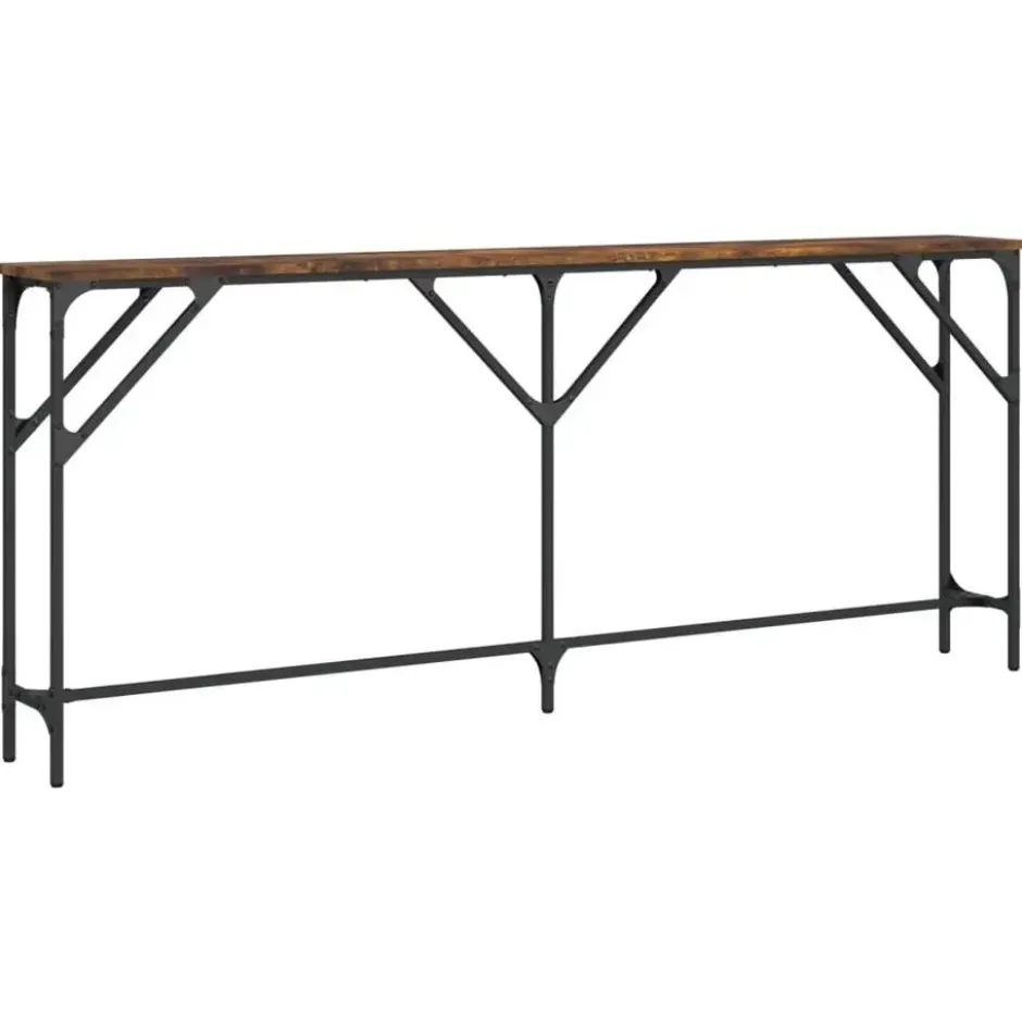 vidaXL - Consoletafel - Gerookt eiken - Bewerkt hout - 180x23x75 cm