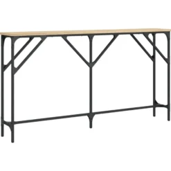 vidaXL - Consoletafel - Sonoma eiken - Bewerkt hout - 140x23x75 cm