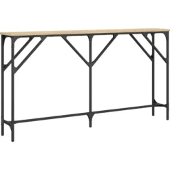 vidaXL - Consoletafel - Sonoma eiken - Bewerkt hout - 140x23x75 cm