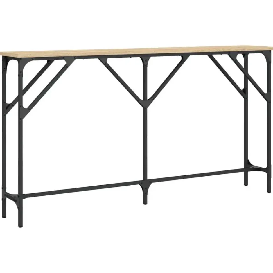 vidaXL - Consoletafel - Sonoma eiken - Bewerkt hout - 140x23x75 cm