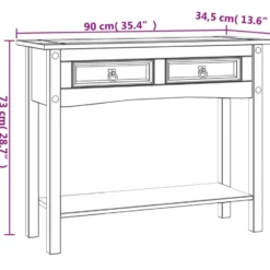 vidaXL - Console Tafel - Wit - Grenenhout