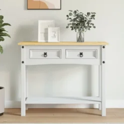 vidaXL - Console Tafel - Wit - Grenenhout
