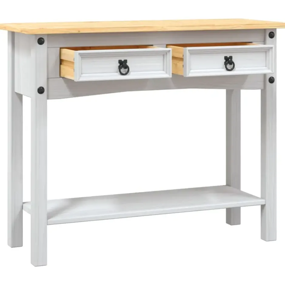 vidaXL - Console Tafel - Wit - Grenenhout